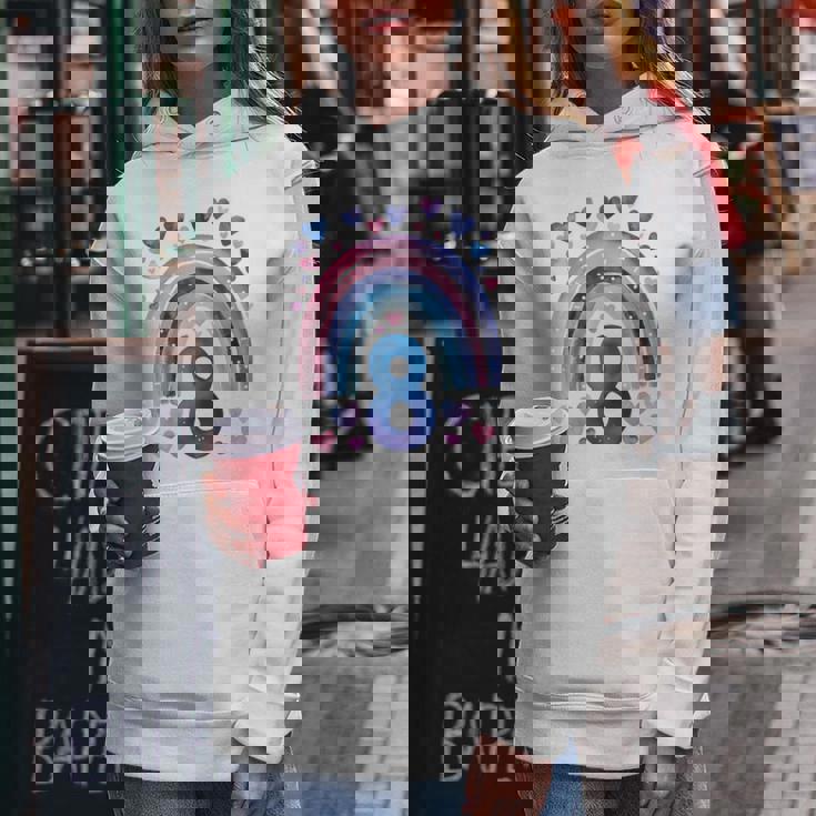 キッズ 誕生日 8 女の子 レインボー 水彩 8歳 レディースパーカー 面白い贈り物