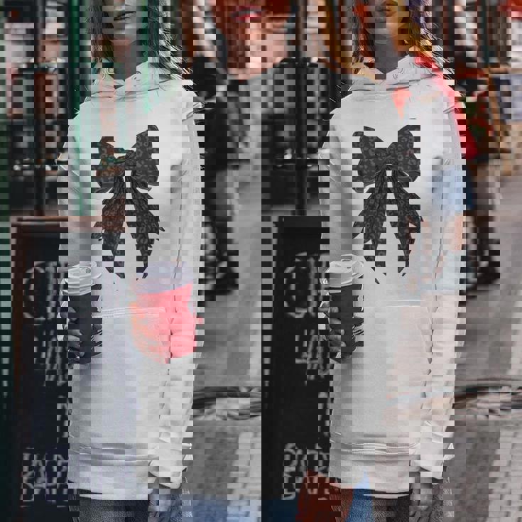 コケット リボン ブラック グレー チーター ヒョウ柄 女の子 ママ レディースパーカー 面白い贈り物