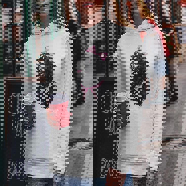 コケット リボン ニューファンドランド 犬 犬 ママ ピンクリボン 女の子 レディースパーカー 面白い贈り物