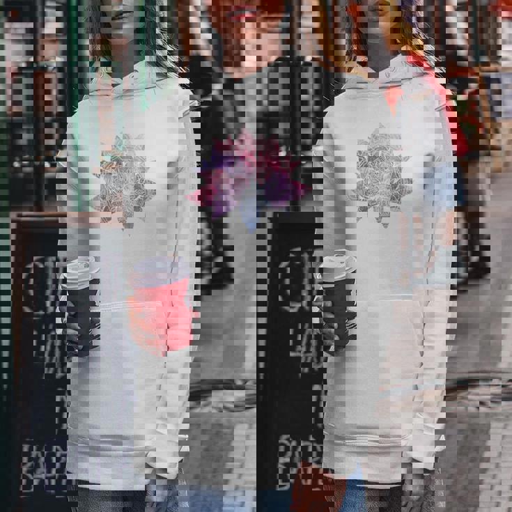 ヨガ 瞑想 カラフル ボーホー ロータス 曼荼羅 蓮の花 レディースパーカー 面白い贈り物