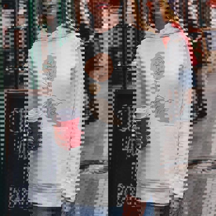 抽象的でミニマリストなラインアート、花柄。 レディースパーカー 面白い贈り物