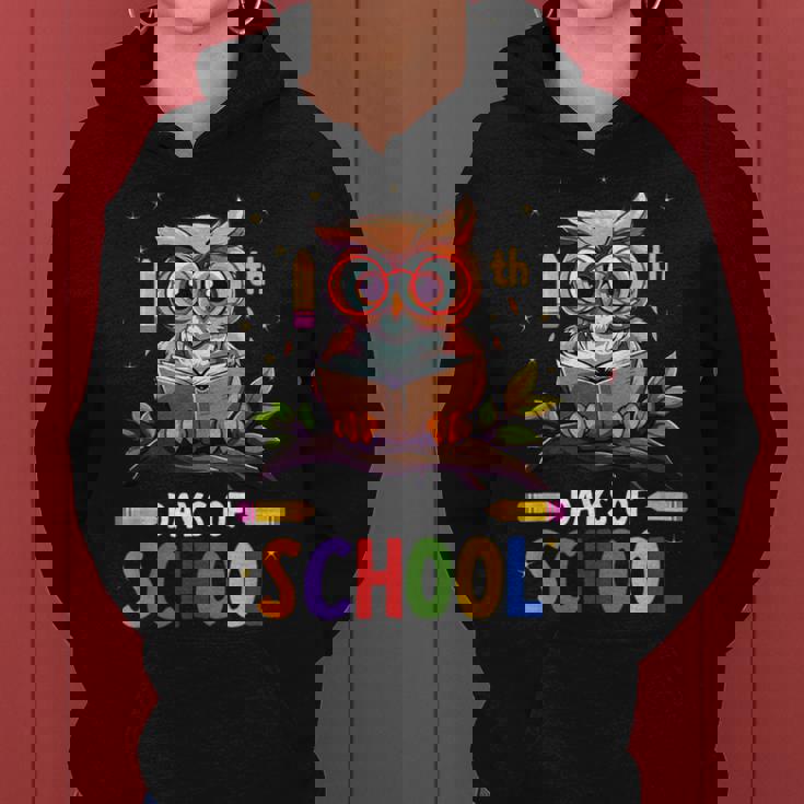 100Th Days Ofchool Owls 鳥 学生 100日間の学校 レディースパーカー