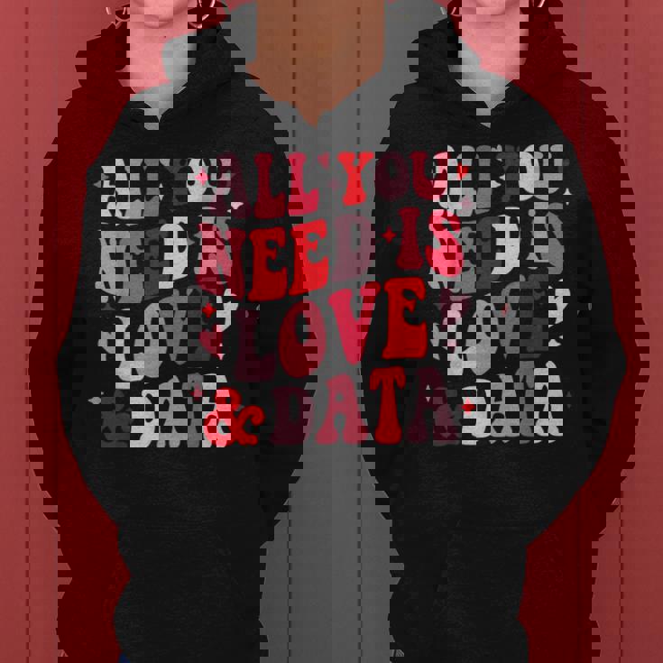 All You Need Is Love And Data Teacher バレンタインデー グルービー レディースパーカー