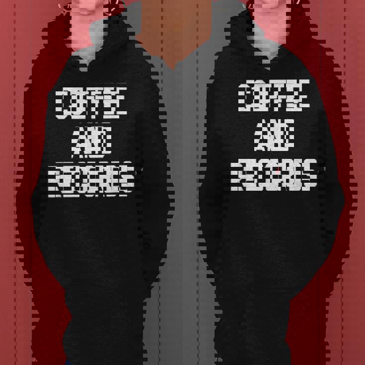 Coffee & Records 面白いビニールレコードコレクターミュージック レディースパーカー