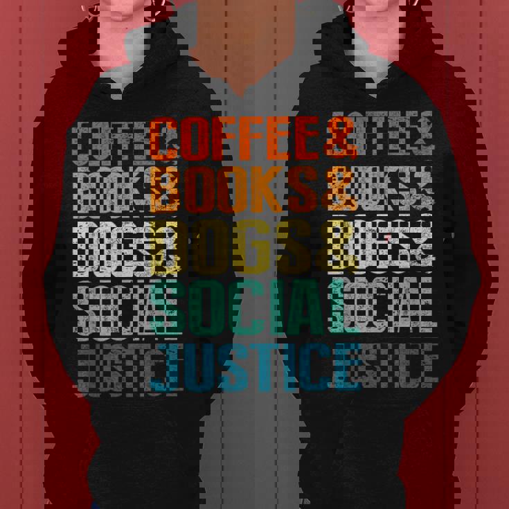 Coffee Books Dogsocial Justice レディースパーカー