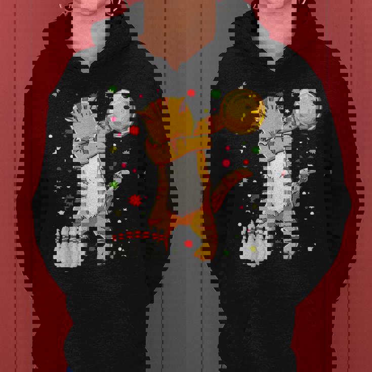 Dabbing Cat ボウリングシャツ 面白いボウリングギフト 猫 お母さん 女の子 レディースパーカー