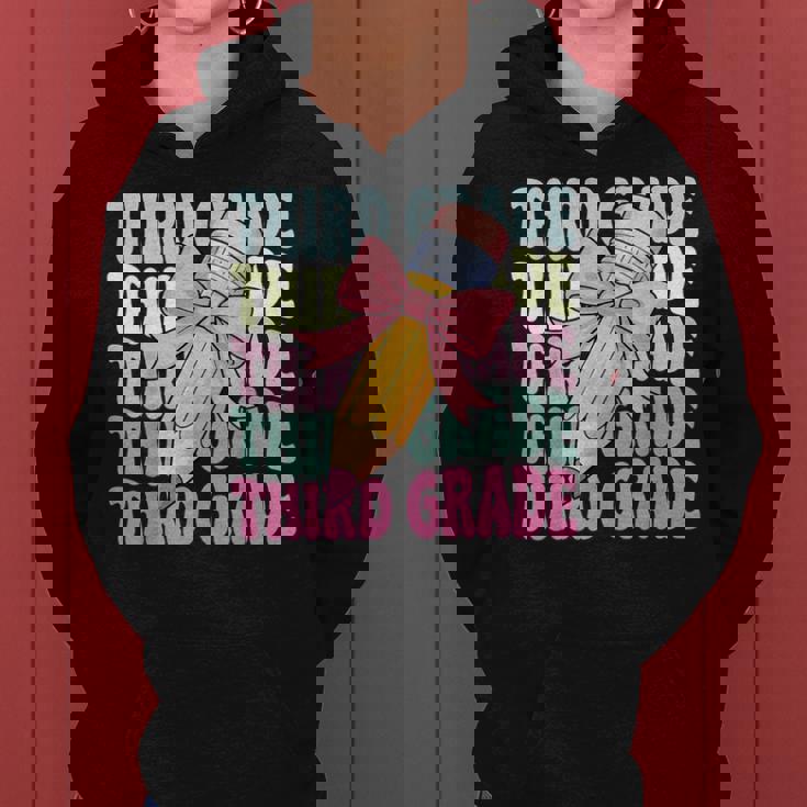 First Day Of School Third Grade Coquette 3Rd Grade Women Hoodie