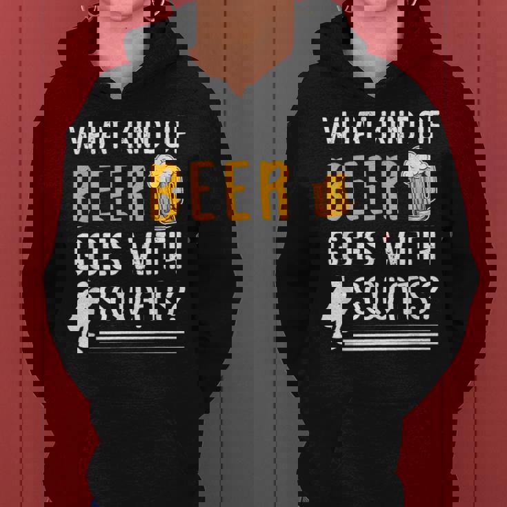 Workout Gym Meme For Beer Loversquats Joke レディースパーカー