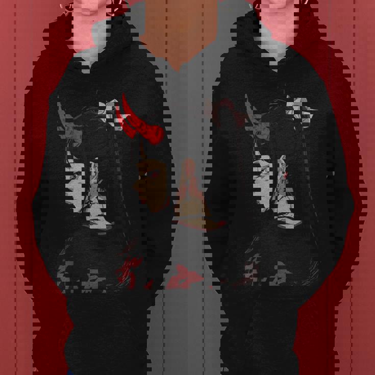 Girl With Red Horns 日本アートスタイル 面白いグラフィックtシャツ レディースパーカー