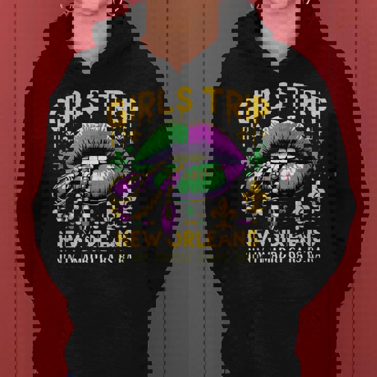 Girls Trip New Orleans In My Mardi Gras Era リップ 楽しいノベルティ レディースパーカー