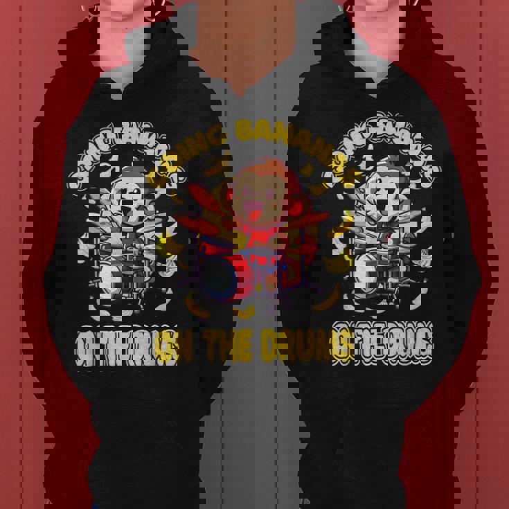 Going Bananas On The Drums 面白いドラム演奏 猿 レディースパーカー