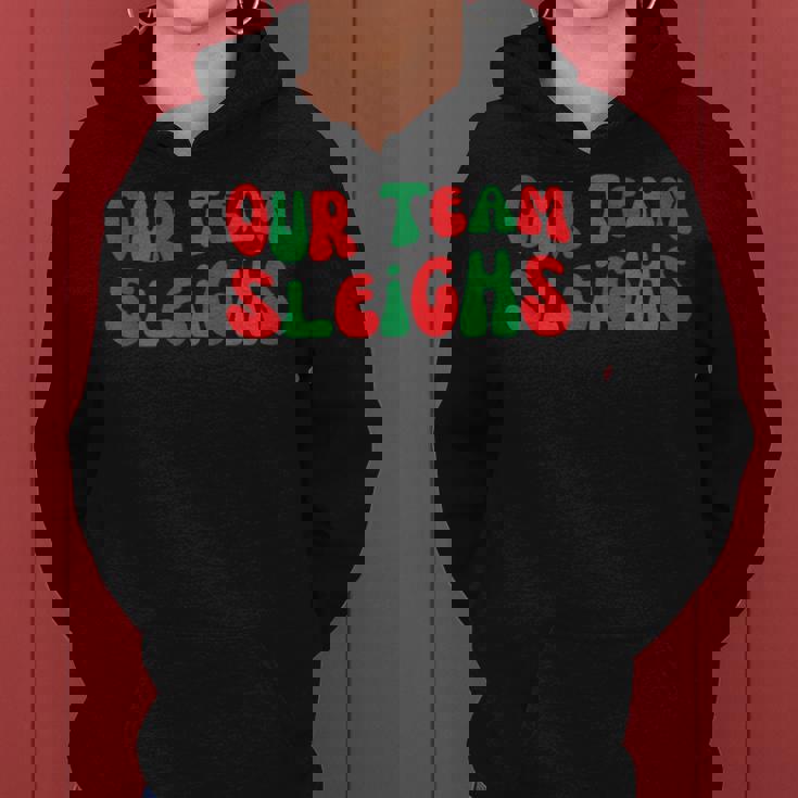 Groovy Our Teamleighs面白いクリスマスユーモア レディースパーカー