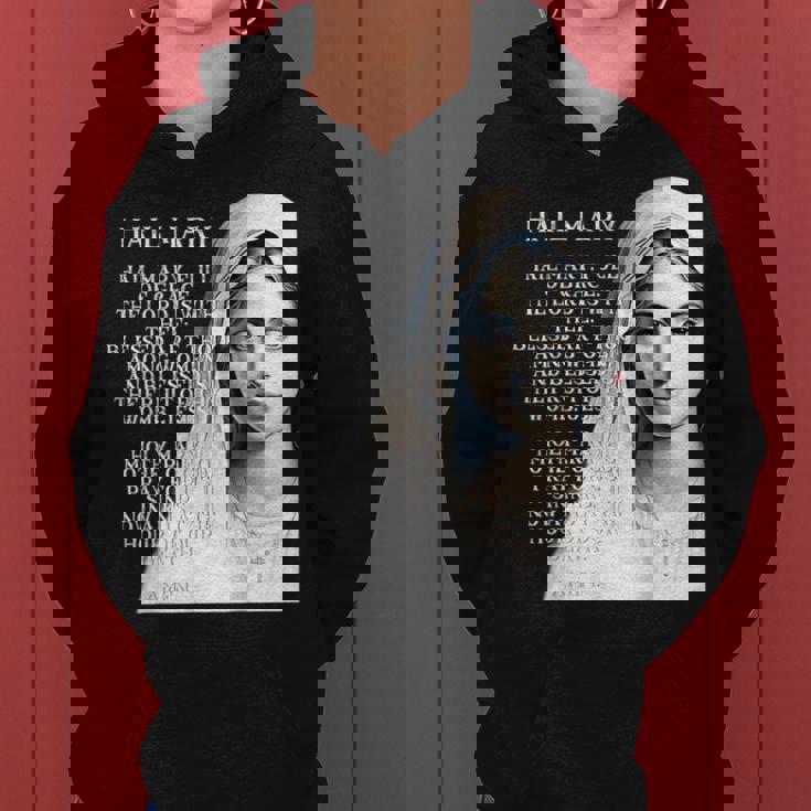 Hail Mary Blessed Mother ロザリオの祈り レディースパーカー