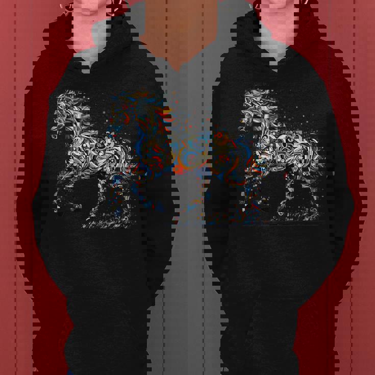 Horse Lover Majestic Horse 馬のグラフィック デザイン レディースパーカー