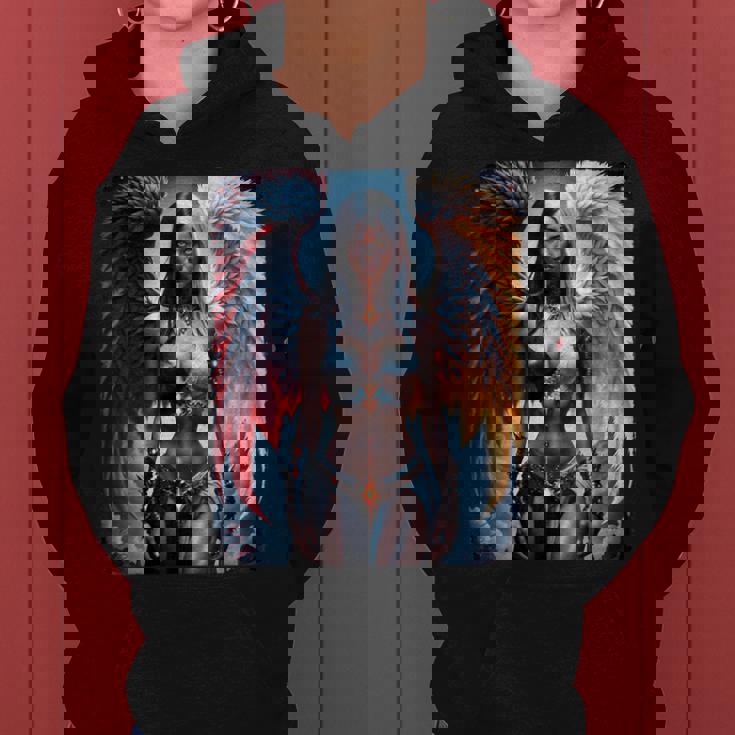 Hot Girl On 男性用 ハーフエンジェル&ハーフデーモンガール レディースパーカー