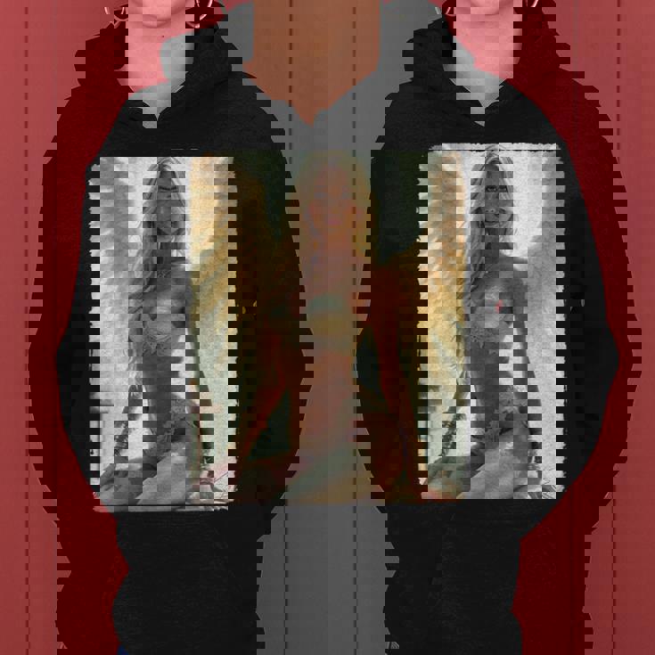 Hot Girl On 男性用 セクシーな天使の座り グランジ レディースパーカー