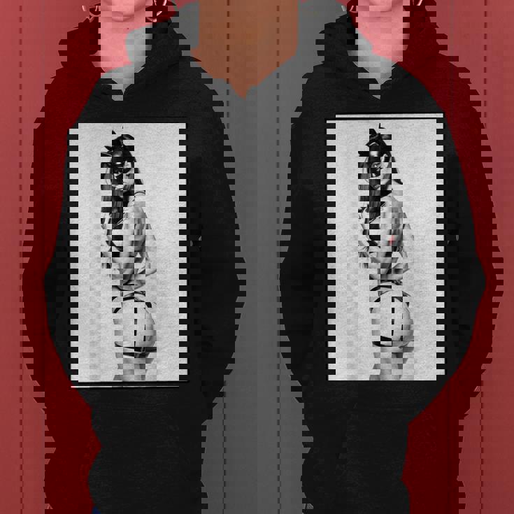 Hot Girl On 男性用 セクシー バッド キティ ピンナップガール B&W レディースパーカー