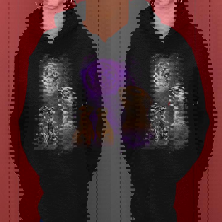 Howling At The Moon シャツ 面白いミーアキャットシャツ ミーアキャット レディースパーカー