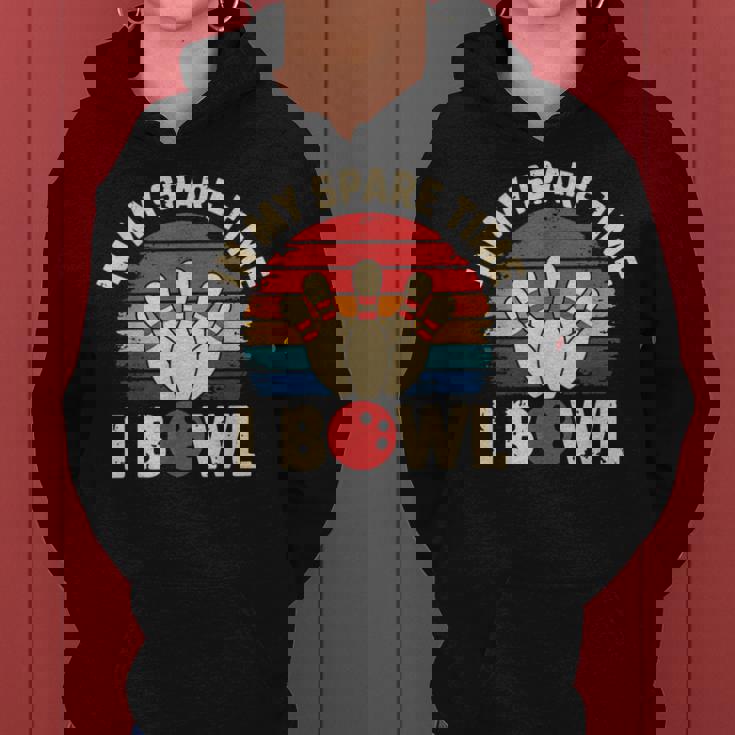 In Mypare Time I Bowl レトロ ボウリング ボウラー レディースパーカー