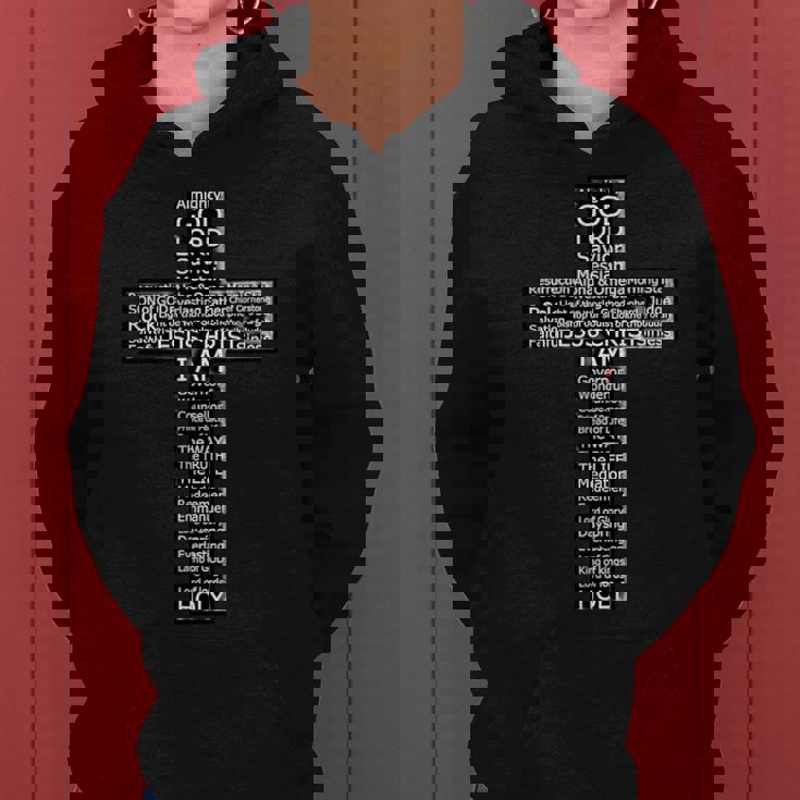 Jesus Christ Messiah Biblical Names Christian Faith Cross レディースパーカー