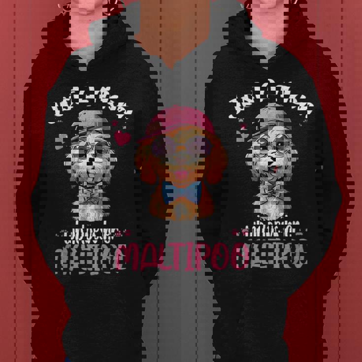 Just Mom Who Loves Her Maltipooママ レディースパーカー