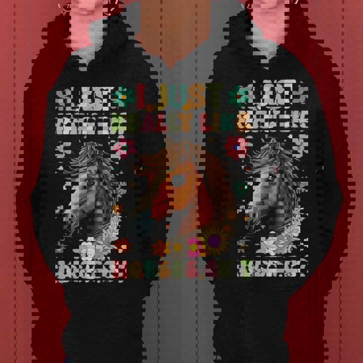 Just Really Like Horses グルーヴィーな乗馬 乗馬 レディースパーカー