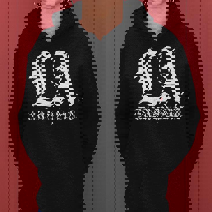 La Transplant ホワイト オールド イングリッシュグラフィック レディースパーカー