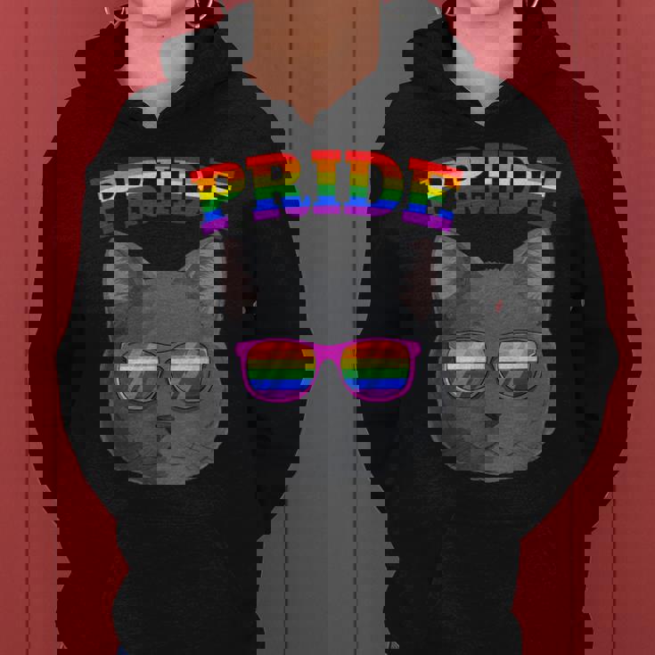 Lgbt Britishhorthair Cat Gay Pride Rainbow Lgbtq Kitty レディースパーカー