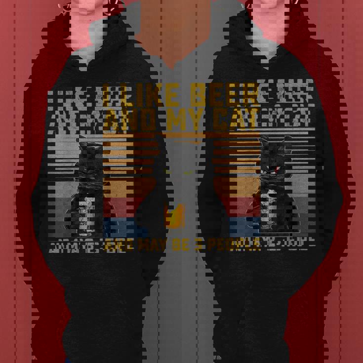 I Like Beer My Cat And Maybe 3人 猫好き ギフト レディースパーカー