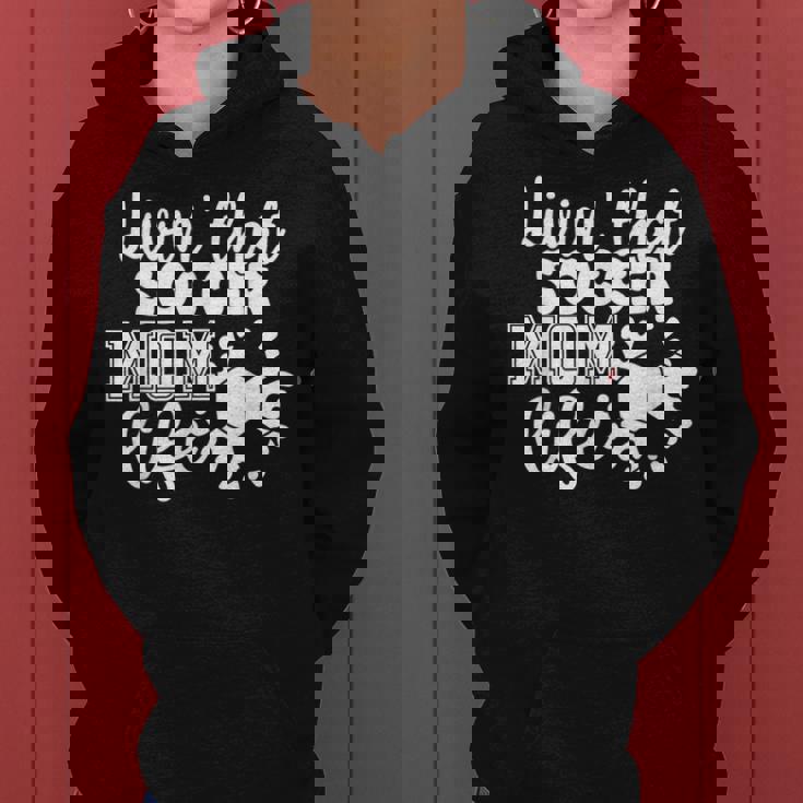 Livin' Thatoccer Mom Life ファニースポーツ 母の日 レディースパーカー