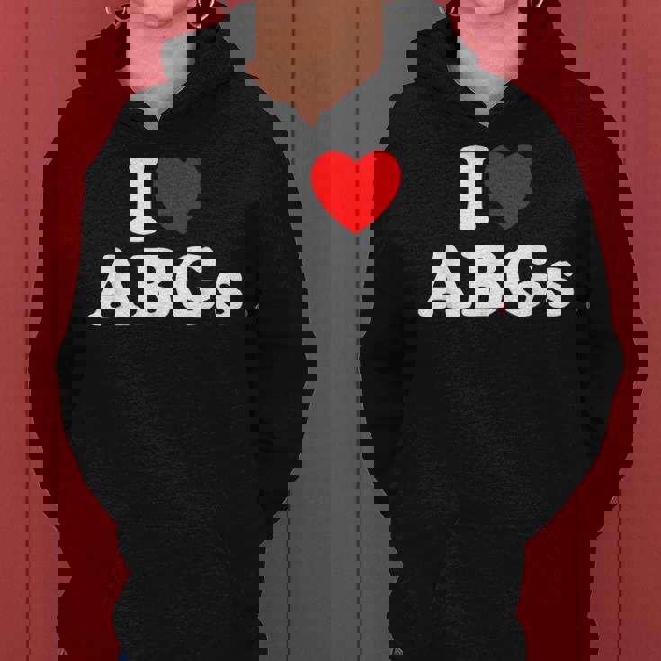 I Love Abgs I Heart Abg おもしろい アジアの赤ちゃん 女の子 恋人 レディースパーカー