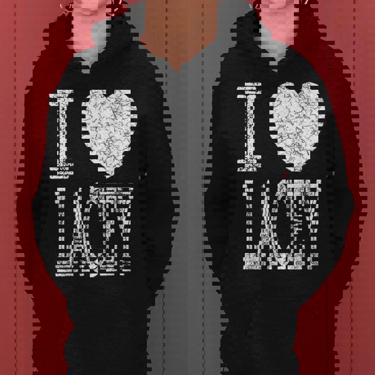 I Love Lacey バレンタイン ガールフレンド 女の子 娘 ハート 妻 レディースパーカー