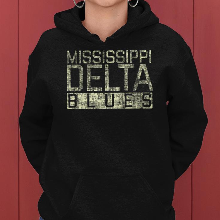Mississippi Delta Blues Intage Retro Envejecida Sudadera con capucha para mujer