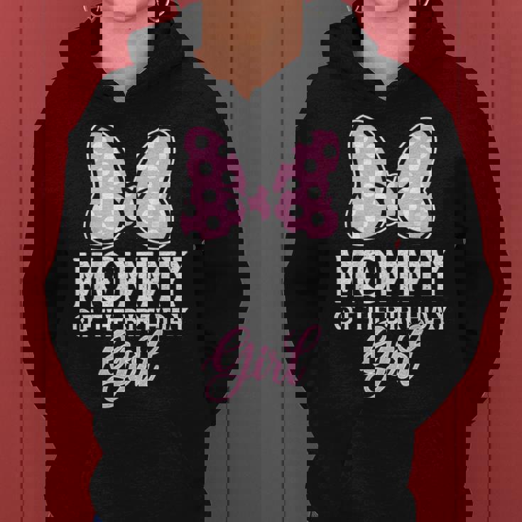 Mommy Of The Birthday Girl Cute Pink Bow Family Matching Women Hoodie