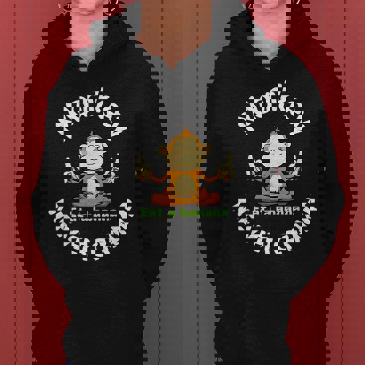 Monkey Never Cramp Eat A Banana レディースパーカー