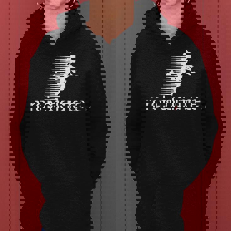 No Balance Girl スポーツとユーモアのための面白いパロディデザイン レディースパーカー