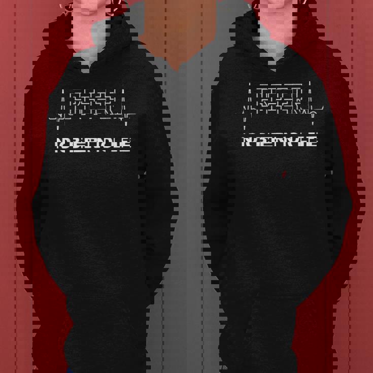 No Beer No Life ビールなき人生なし！心拍で表現されたビール愛好家へのギフト レディースパーカー