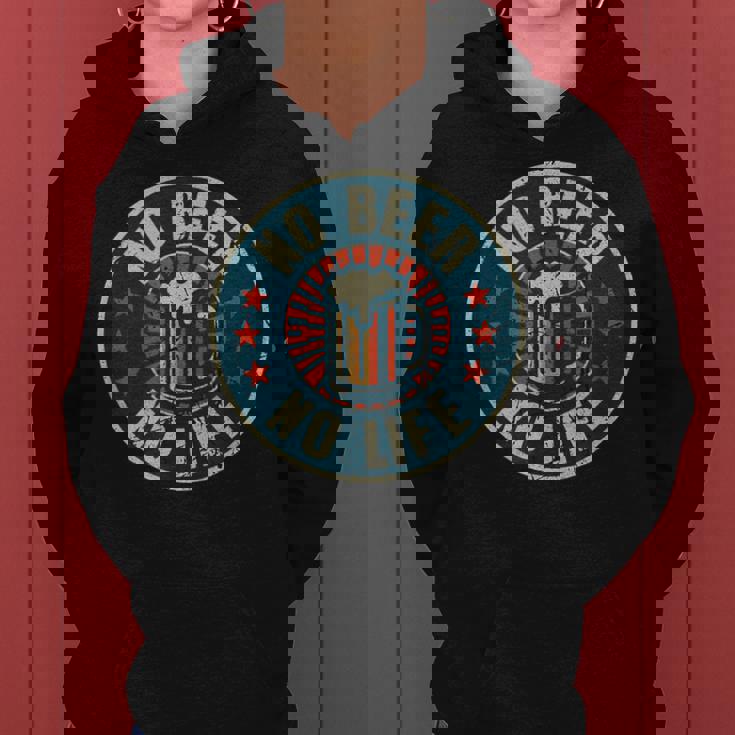 No Beer No Life ヴィンテージ飲酒 ビール愛好家向け ビールファン向け レディースパーカー