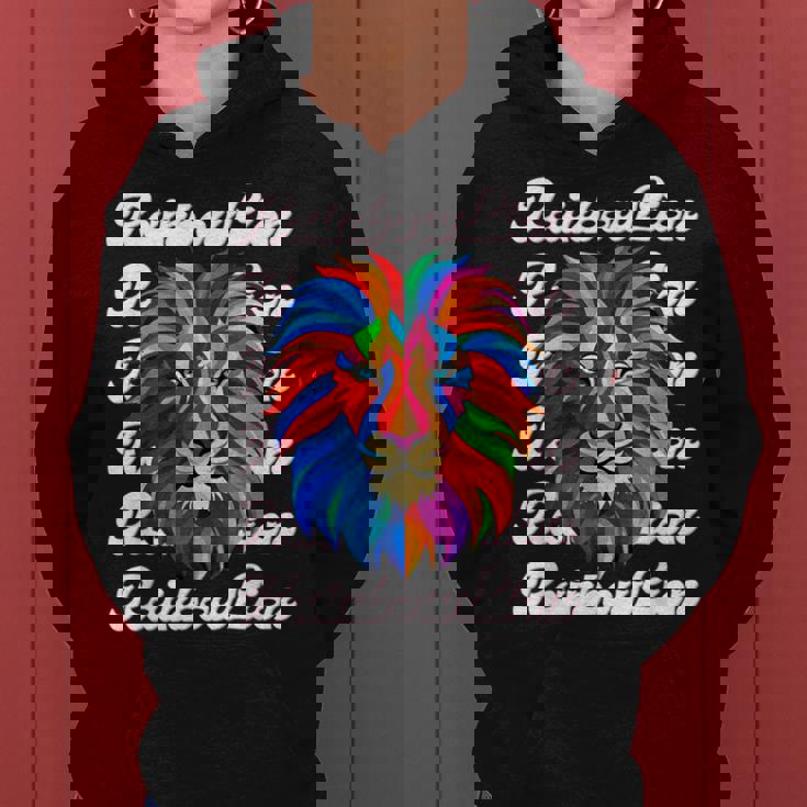 Rainbow Lion かっこいい おしゃれ ロゴ レディースパーカー