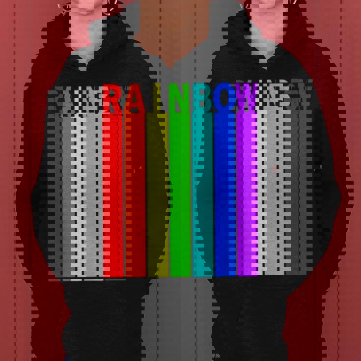 Rainbow レインボー《虹 カラー》【デザインアート】文字 7色 カラフル レディースパーカー