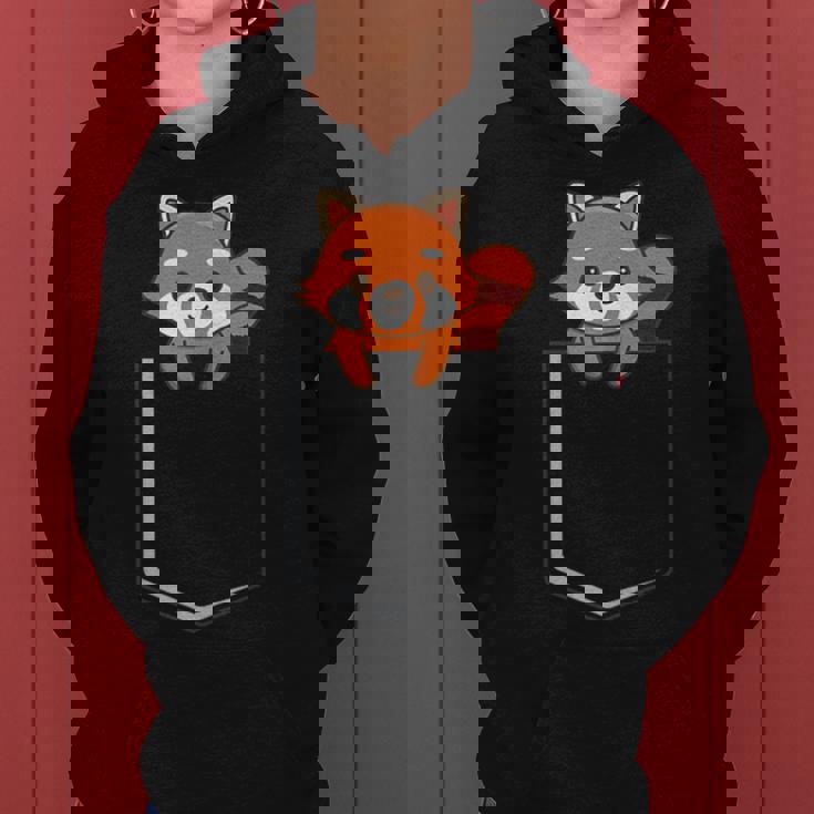 Red Panda In A Bag Cute Love レッドパンダバッグ レディースパーカー