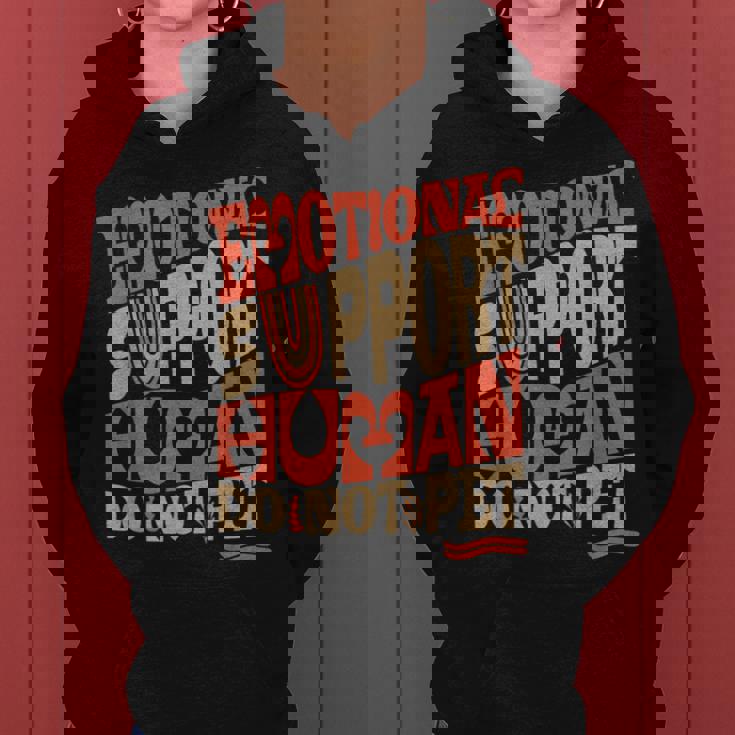 Retro Do Not Pet Emotionalupport Human Groovy レディースパーカー