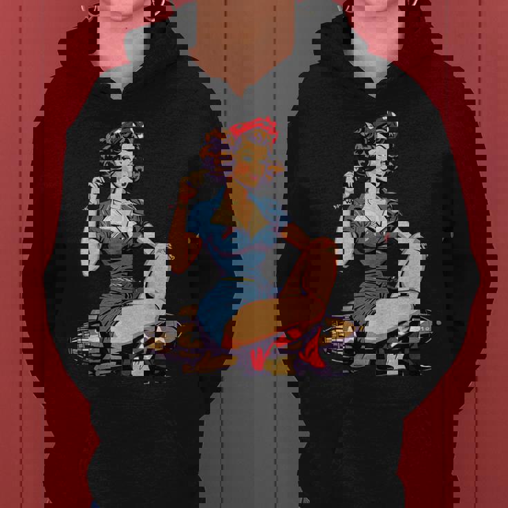 Retro Patriotic Pin-Upintage Usa Flag American Beauty Girl レディースパーカー