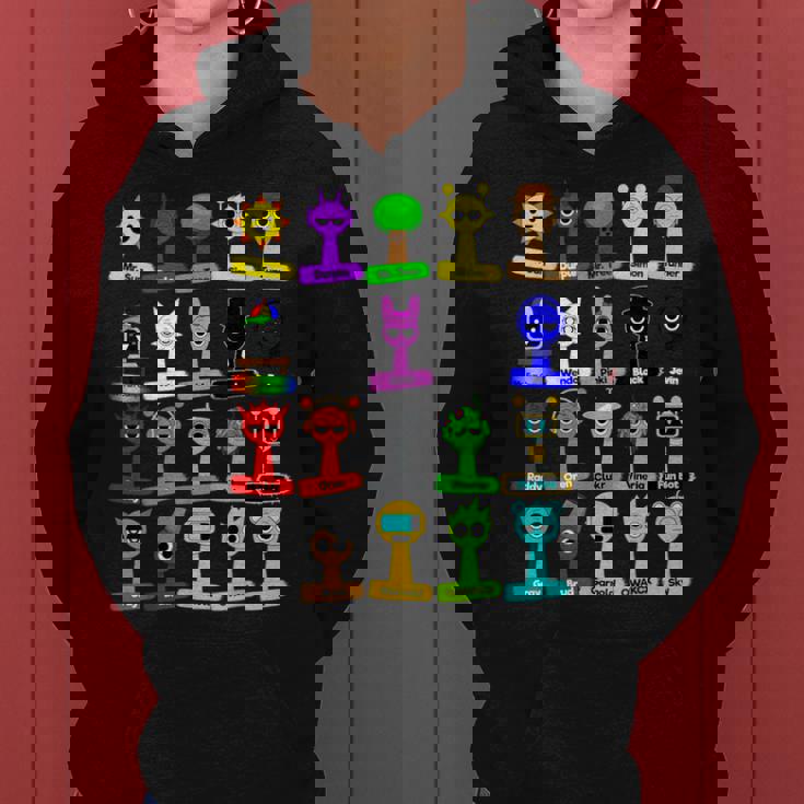 Sprunki All Here With Names For Boys And Girls Birthday レディースパーカー