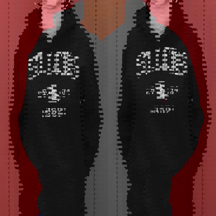 St Louis Missouri Mo ヴィンテージ アスレチック スポーツデザイン レディースパーカー