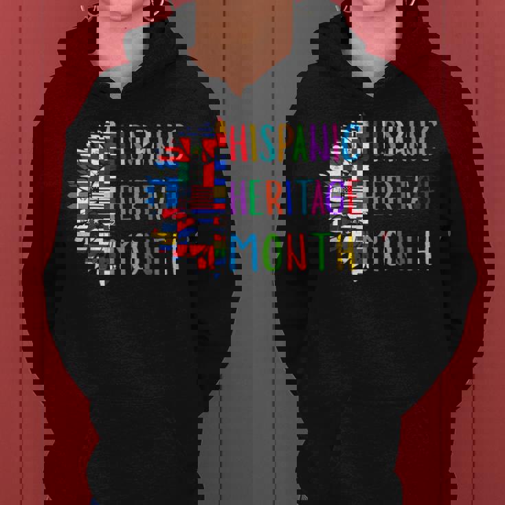 Sunflower Latino Countries Flags Hispanic Heritage Month Women Hoodie