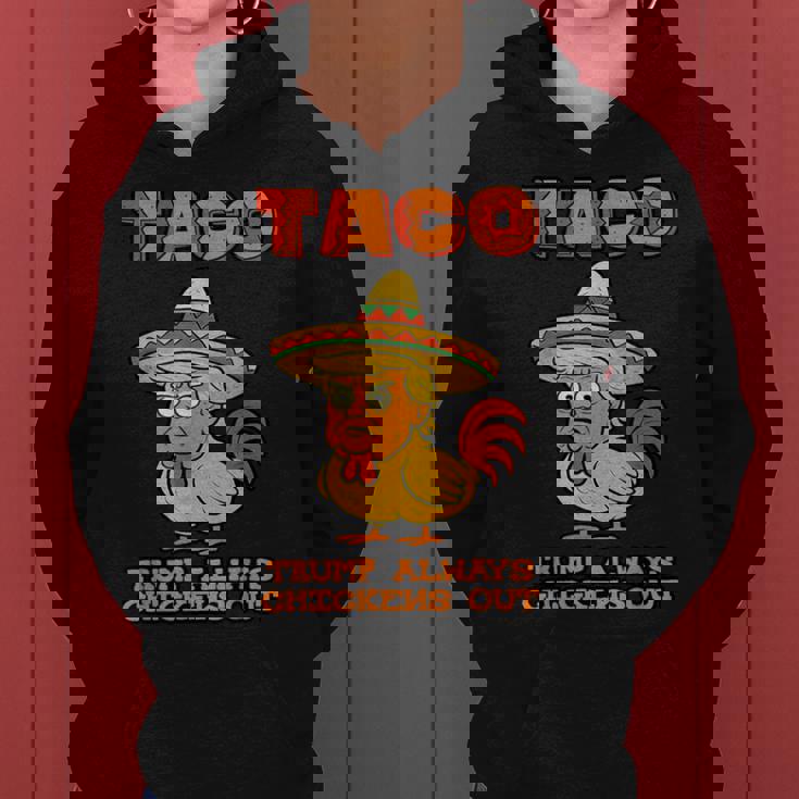 Taco Trump Always Chickens Out レディースパーカー