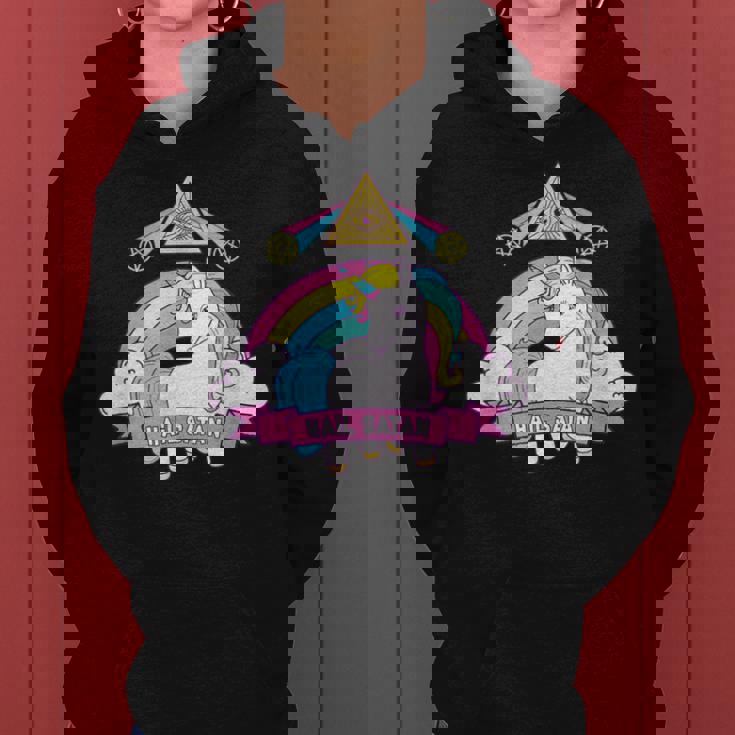 Unicorn Hailatan Devil Death Metal Rainbow Ocult レディースパーカー