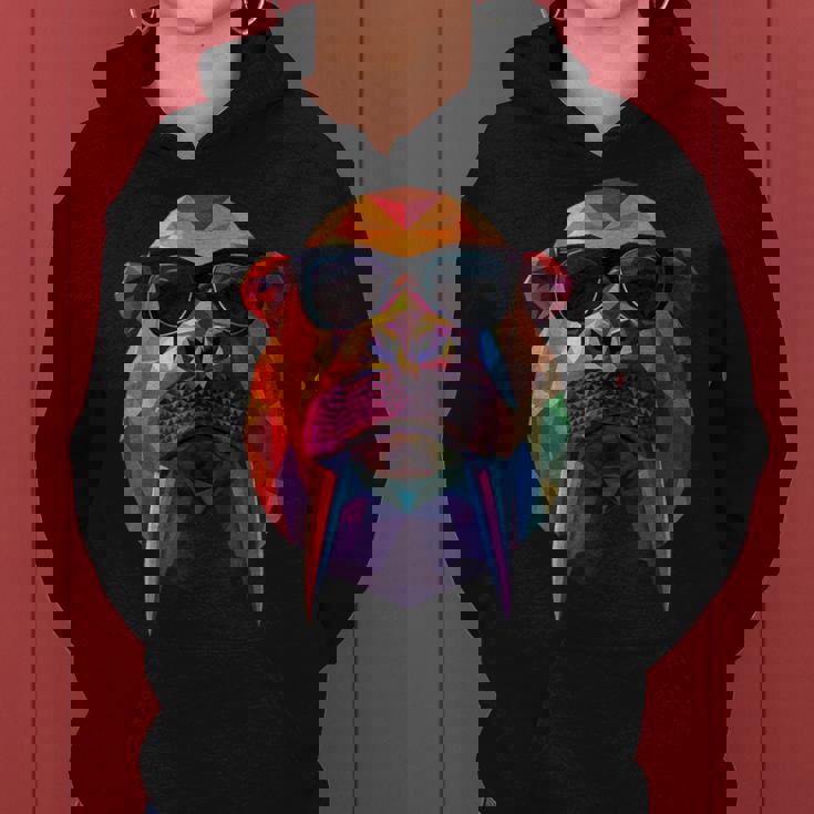 Walrus Dad Mom クールサングラス セイウチ レディースパーカー