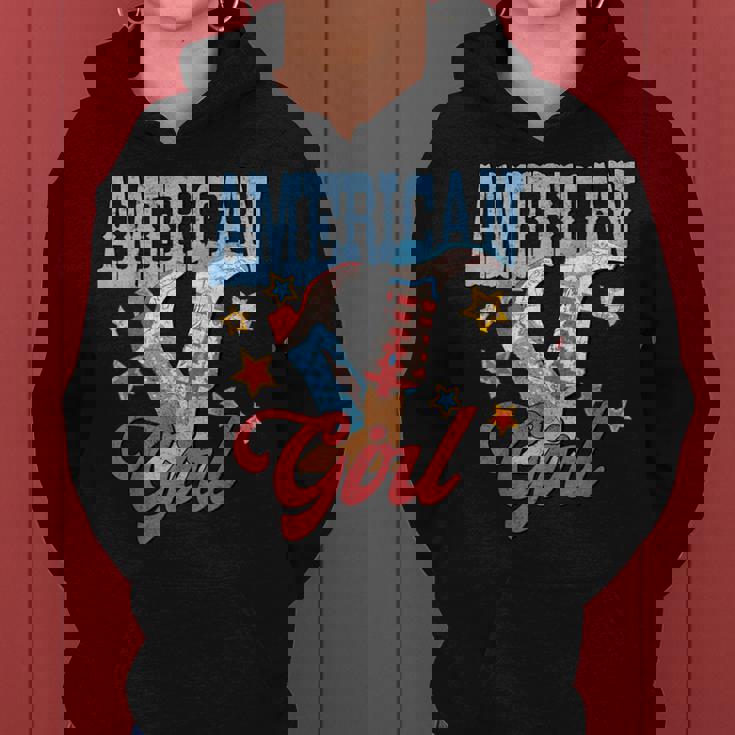Western Cowgirl Boots American Girl 4Th Of July Girls Women Hoodie